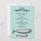 Vintage Victoriaanse Walvis Strand Baby Shower Kaart (Achterkant)