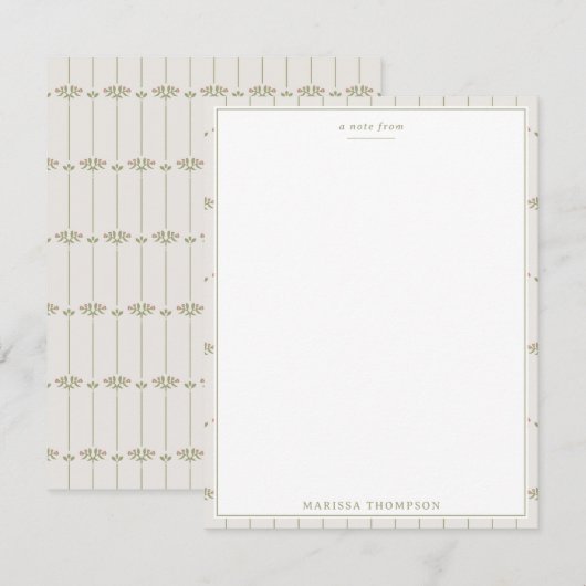 Vintage Victorian Botanical LinesTraditional Notitiekaartje (Voorkant / Achterkant)