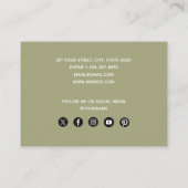 Vintage Victorian Botanical Stripes QR Code Visitekaartje (Achterkant)