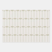 Vintage Victorian Botanical Traditional Stripes Inpakpapier Vel (Voorkant)