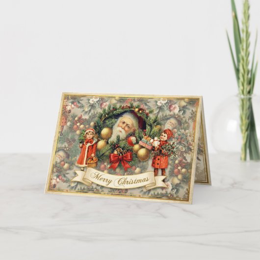 Vintage Victorian Christmas Baubles Feestdagen Kaart (Voorkant)