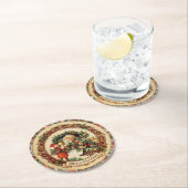 Vintage Victorian Christmas Baubles Ronde Kartonnen Onderzetter (Insitu)