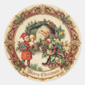 Vintage Victorian Christmas Baubles Ronde Sticker (Voorkant)