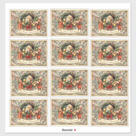 Vintage Victorian Christmas Baubles Sticker (Vel)