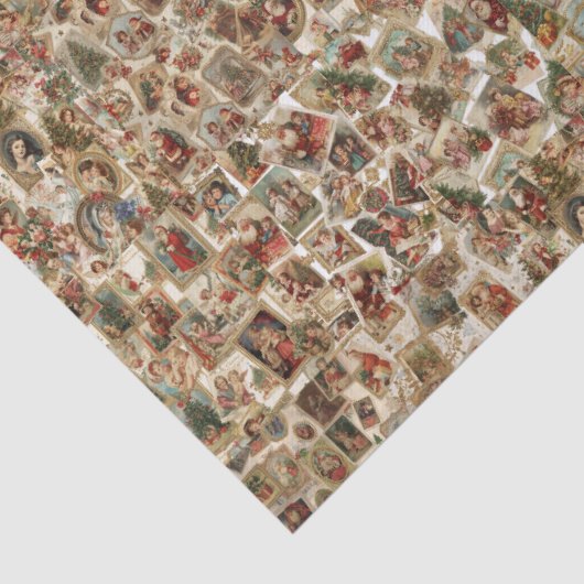 Vintage Victorian Christmas Collage | Retro Holida Tissuepapier (Detail)