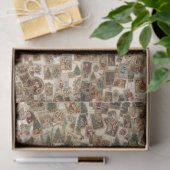 Vintage Victorian Christmas Collage Retro Holiday Tissuepapier (Geschenk)