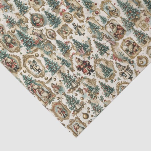 Vintage Victorian Christmas Collage | Retro Santa  Tissuepapier (Detail)