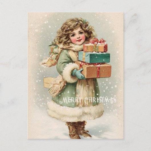 Vintage Victorian Christmas Postcard Briefkaart (Voorkant)