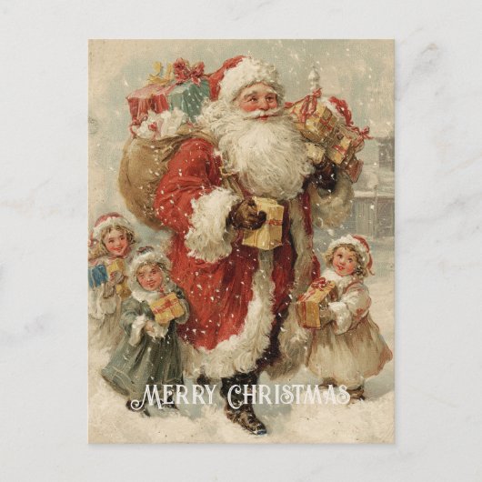 Vintage Victorian Christmas Postcard Briefkaart (Voorkant)