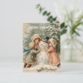 Vintage Victorian Christmas Postcard Briefkaart (Staand voorkant)