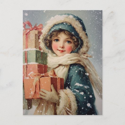 Vintage Victorian Christmas Postcard Briefkaart (Voorkant)