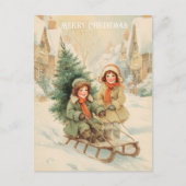 Vintage Victorian Christmas Postcard Briefkaart (Voorkant)