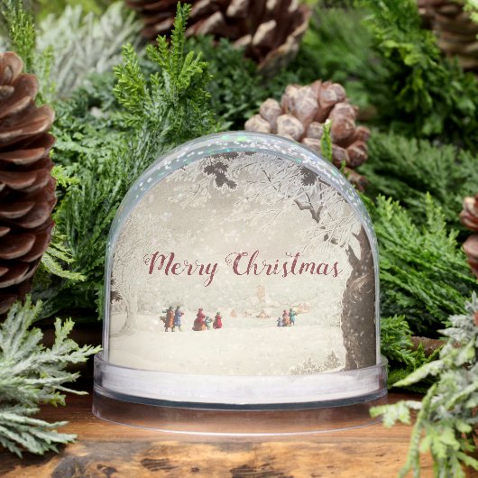 Vintage Victorian Christmas Winter Scene Sneeuwbol (Winter)