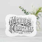 Vintage Victorian Era Merry Christmas Feestdagenkaart (Staand voorkant)