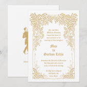 Vintage Victorian Era Tree Foliage Wedding Kaart (Voorkant / Achterkant)