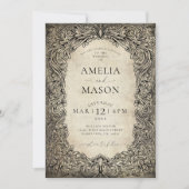 Vintage Victorian Fairytale Scroll Wedding Kaart (Voorkant)