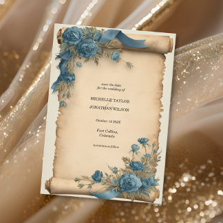 Vintage Victorian Floral Botanical Save the Date Kaart