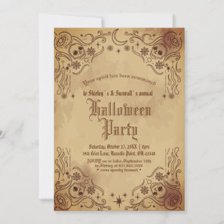Vintage Victorian Gothic Creepy Halloween Party Kaart