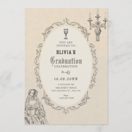 Vintage victorian graduation kaart (Voorkant)