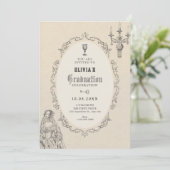 Vintage victorian graduation kaart (Staand voorkant)