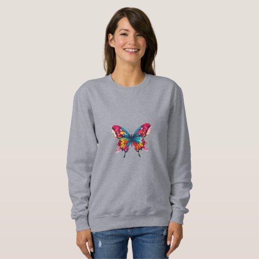 Vintage Victorian Moth Butterfly Sweatshirt (Voorkant volledig)
