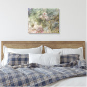 Vintage Victorian Oil Canvas Pink Purple Floral Afdruk (Insitu (Slaapkamer))