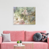 Vintage Victorian Oil Canvas Pink Purple Floral Afdruk (Insitu (Woonkamer))