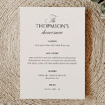Vintage Victorian Old Money Wedding Menu Card Kaart<br><div class="desc">Elevate your reception with elegant wedding menu cards designed in a timeless vintage style. This refined wedding menu brings classic charm to your celebration and pairs beautifully with a black and white wedding, victorian wedding, italian wedding, or old money wedding theme. Perfect for couples searching for sophisticated wedding menus and...</div>