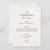 Vintage Victorian Old Money Wedding Menu Card Kaart (Voorkant)