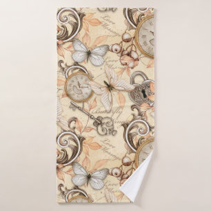 Vintage Victorian Shabby Chic Country Pattern Badhanddoek