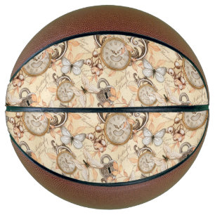 Vintage Victorian Shabby Chic Country Pattern Basketbal