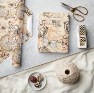 Vintage Victorian Shabby Chic Country Pattern Cadeaupapier