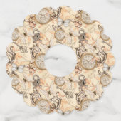 Vintage Victorian Shabby Chic Country Pattern Wijnglaslabel (Voorkant)