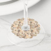 Vintage Victorian Shabby Chic Country Pattern Wijnglaslabel (Dichtbij)