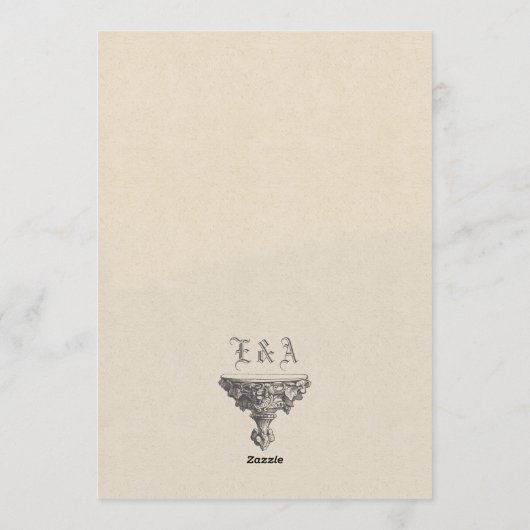 Vintage victorian wedding kaart (Achterkant)