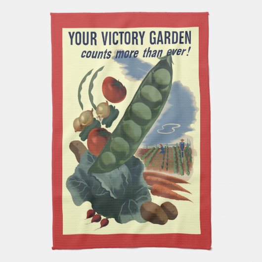 Vintage Victory Garden Kitchen Towel Theedoek (Verticaal)