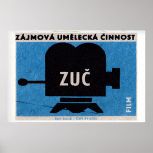 Vintage videocamera - Matchbox-afdruk - Tsjechisch Poster