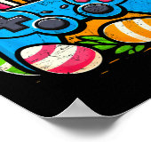 Vintage videogamecontroller Paashaas Gamer Bo Poster (Hoek)