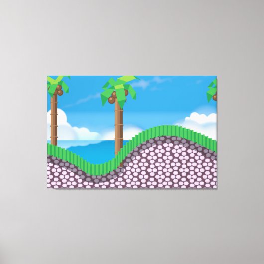 Vintage videospelpalmboom. canvas afdruk (Voorkant)