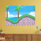 Vintage videospelpalmboom. canvas afdruk (Insitu (Woonkamer))