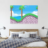 Vintage videospelpalmboom. canvas afdruk (Insitu (Slaapkamer))