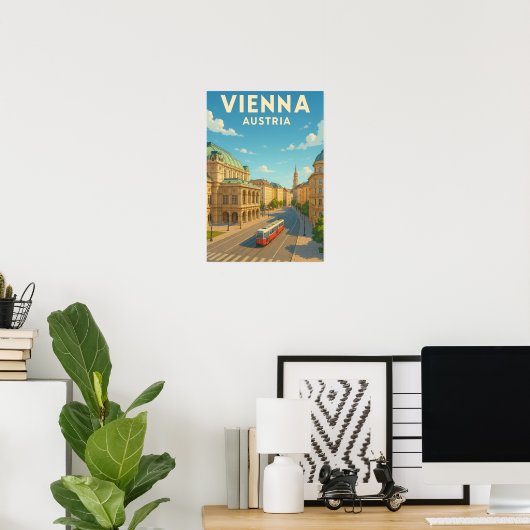 Vintage Vienna Austria Travel Poster (Thuiskantoor)