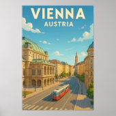 Vintage Vienna Austria Travel Poster (Voorkant)