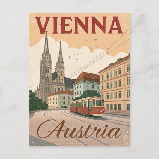 Vintage Vienna Travel Briefkaart (Voorkant)