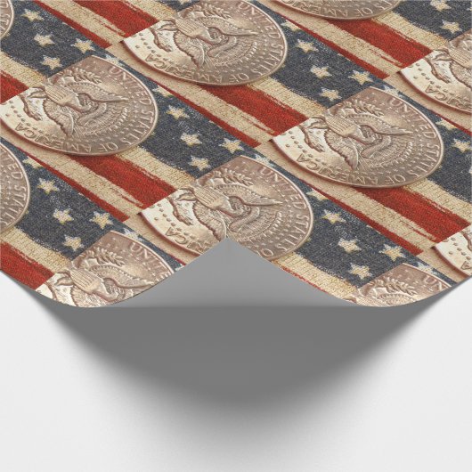 vintage vierde van juli cadeaupapier (Hoek)