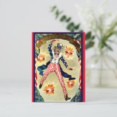 Vintage Vierde verjaardag juli Briefkaart (Staand voorkant)