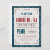 Vintage Vierde verjaardag juli Kaart (Voorkant)