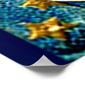 Vintage Vierde verjaardag juli Poster (Hoek)