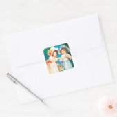Vintage Vierkante Sticker (Envelop)
