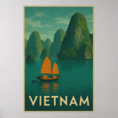 Vintage Vietnam Scenic Lake Poster (Voorkant)
